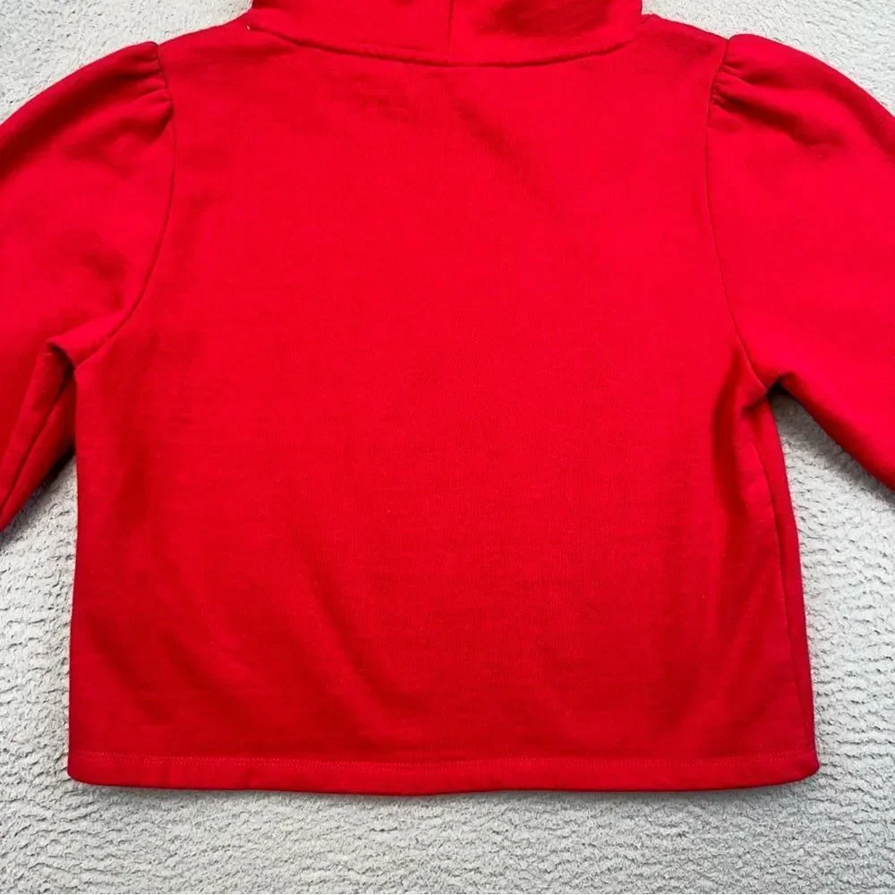 Disney Mickey Mouse Christmas Hoodie Youth Medium Red Joy‎ Cartoon Casual Hooded